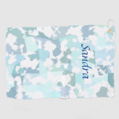 Elegant Aqua Gray en White Abstract Geometric Golfhanddoek (Horizontaal)