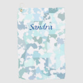 Elegant Aqua Gray en White Abstract Geometric Golfhanddoek (Voorkant)