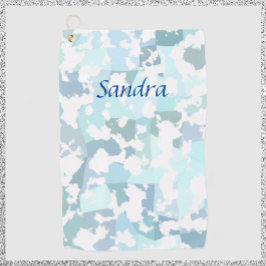 Elegant Aqua Gray en White Abstract Geometric Golfhanddoek