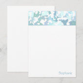 Elegant Aqua Gray en White Abstract Geometric Notitiekaartje (Voorkant / Achterkant)