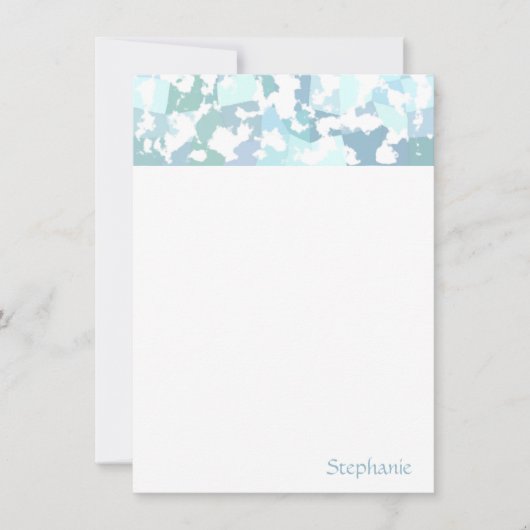 Elegant Aqua Gray en White Abstract Geometric Notitiekaartje (Voorkant)