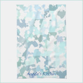 Elegant Aqua Gray en White Abstract Geometric Theedoek
