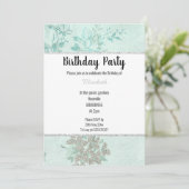 ELEGANT AQUA GREEN BLUE SILVER BIRTHDAY KAART (Staand voorkant)