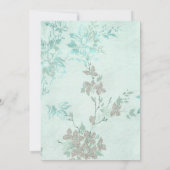 ELEGANT AQUA GREEN BLUE SILVER BIRTHDAY KAART (Achterkant)