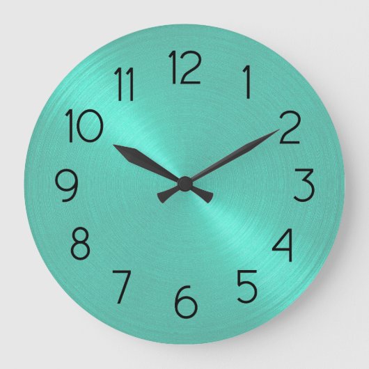 Elegant Aqua Green Sheen Grote Klok (Voorkant)