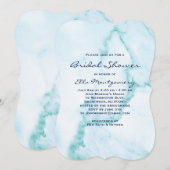 Elegant Aqua Marble Bridal Shower Kaart (Voorkant / Achterkant)