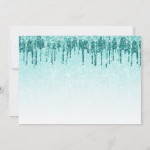 Elegant aqua mint glitter druppelt zoete zestien kaart (Achterkant)