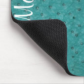 Elegant Aqua Ostrich Leather Kijk Muismat (Hoek)