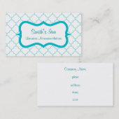 Elegant Aqua Pattern Visitekaartje (Voorkant / Achterkant)