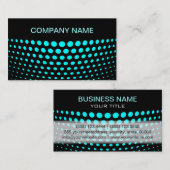 Elegant Aqua Polka Dot Pattern Visitekaartje (Voorkant / Achterkant)