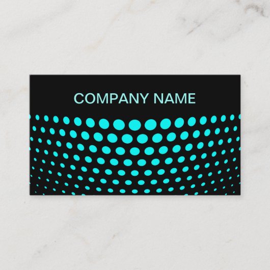 Elegant Aqua Polka Dot Pattern Visitekaartje (Voorkant)
