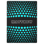 Elegant Aqua Polka Dots Pattern Klembord (Achterkant)