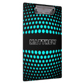 Elegant Aqua Polka Dots Pattern Klembord (Rechts)