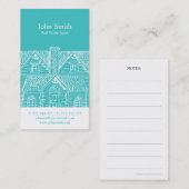 Elegant aqua professioneel vastgoedmakelaar visitekaartje (Voorkant / Achterkant)