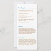 Elegant Aqua-programma, Caroline Wedding Collectie (Achterkant)