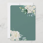 Elegant Aqua Roos Bloemen 80ste Verjaardagsfeest Kaart (Achterkant)