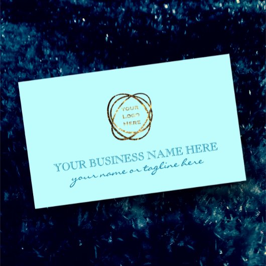 Elegant Aqua Turquoise Toevoegen Business Logo Cus Rechthoekige Sticker