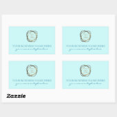 Elegant Aqua Turquoise Toevoegen Business Logo Cus Rechthoekige Sticker (Vel)