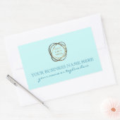 Elegant Aqua Turquoise Toevoegen Business Logo Cus Rechthoekige Sticker (Envelop)