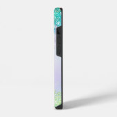 Elegant aqua Unicorn Glitter Driemonogram iPhone Hoesje (Linkerkant)
