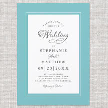Elegant Aqua & White Wedding Modern Calligrafie