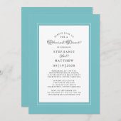 Elegant Aqua & White Wedding Rehearsal Dinner Kaart (Voorkant / Achterkant)