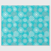 Elegant Aqua Winter Snowflakes Patroon Cadeaupapier (Vlak)