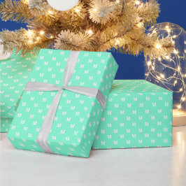 Elegant aqua wit patroon modern geschenk cadeaupapier