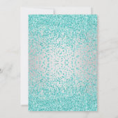 ELEGANT AQUA ZILVER GLITTERENDE BLoemen BRUILOFT Kaart (Achterkant)