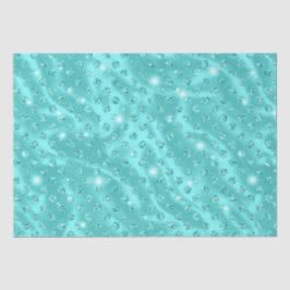 Elegant aquablauwe stippen metallic glans tissuepapier