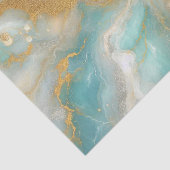 Elegant aquamarijn marmer met gouden glitter adere tissuepapier (Detail)