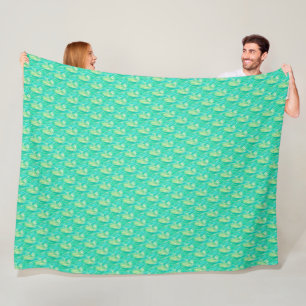 Elegant Aquamarijn Waterverf Bloemblad Fleece Deken