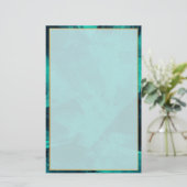 Elegant Aquamarine and Gold Briefpapier (Staand voorkant)