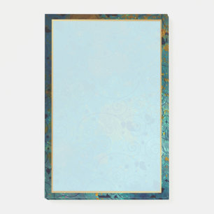 Elegant Aquamarine en Gold Post-it® Notes