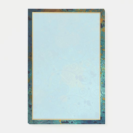 Elegant Aquamarine en Gold Post-it® Notes (Voorkant)