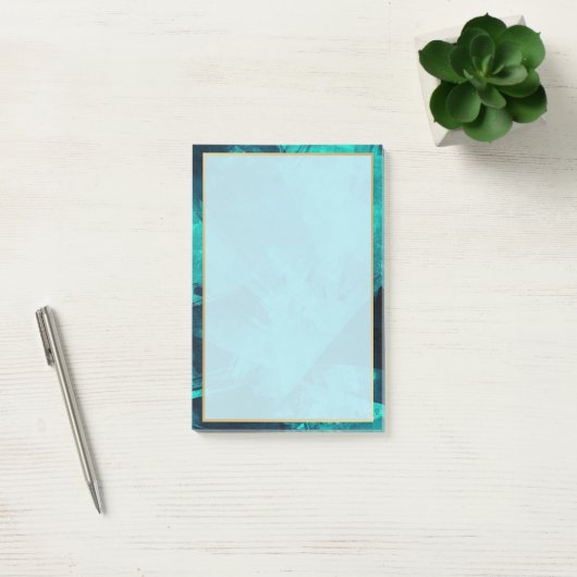 Elegant Aquamarine en Gold Post-it® Notes (Kantoor)