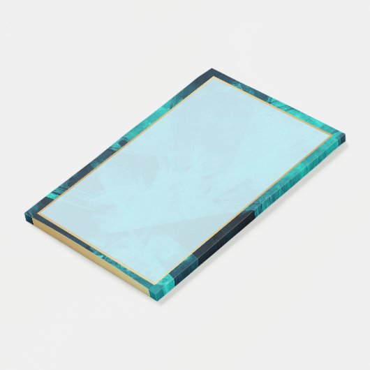 Elegant Aquamarine en Gold Post-it® Notes (Schuin)