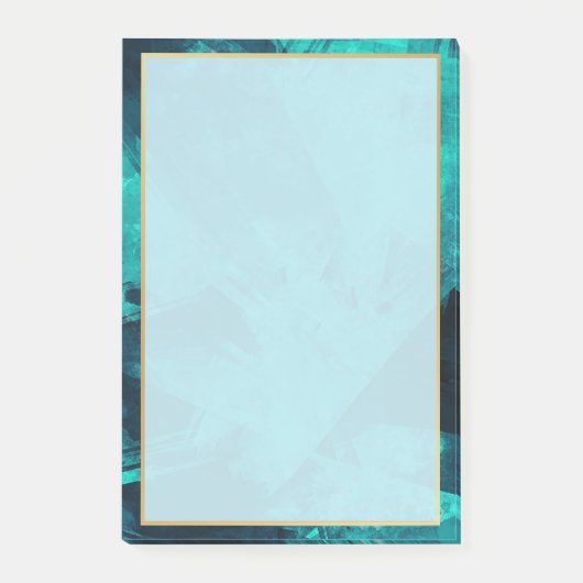 Elegant Aquamarine en Gold Post-it® Notes (Voorkant)
