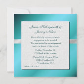 Elegant Aquamarine en Silver Party-uitnodigingen Kaart (Achterkant)