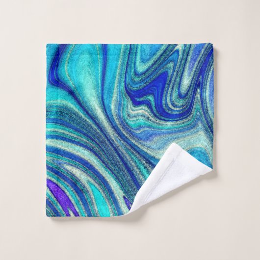 Elegant Aquamarine Paua Rainbow Shell geïnspireerd Bad Handdoek (Wasdoekje)