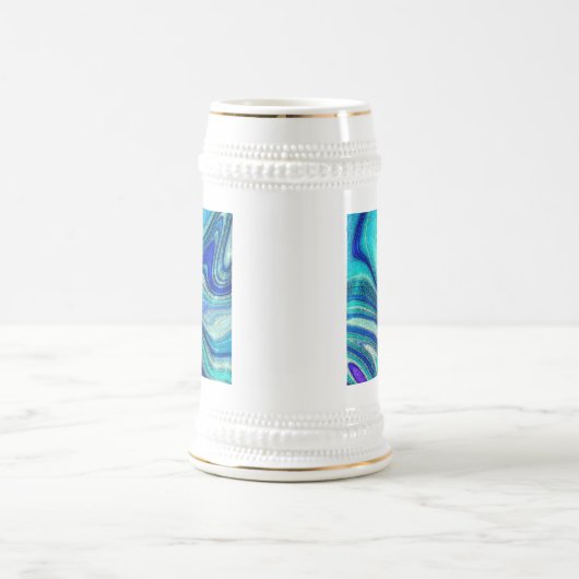 Elegant Aquamarine Paua Rainbow Shell geïnspireerd Bierpul (Center)