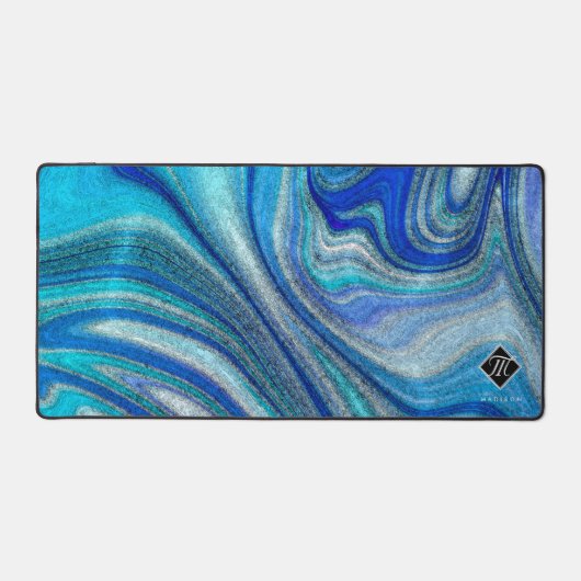 Elegant Aquamarine Paua Rainbow Shell geïnspireerd Bureaumat (Voorkant)