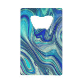 Elegant Aquamarine Paua Rainbow Shell geïnspireerd Creditkaart Flessenopener (Achterkant)