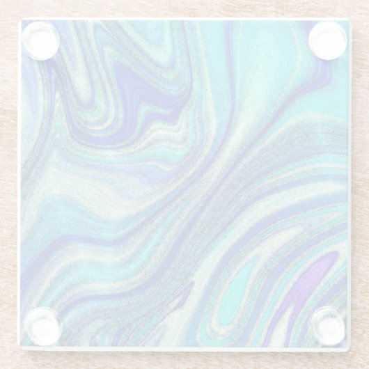 Elegant Aquamarine Paua Rainbow Shell geïnspireerd Glazen Onderzetter (Achterkant)