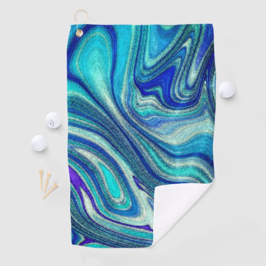 Elegant Aquamarine Paua Rainbow Shell geïnspireerd Golfhanddoek (Insitu)