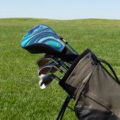 Elegant Aquamarine Paua Rainbow Shell geïnspireerd Golfheadcover (Insitu)