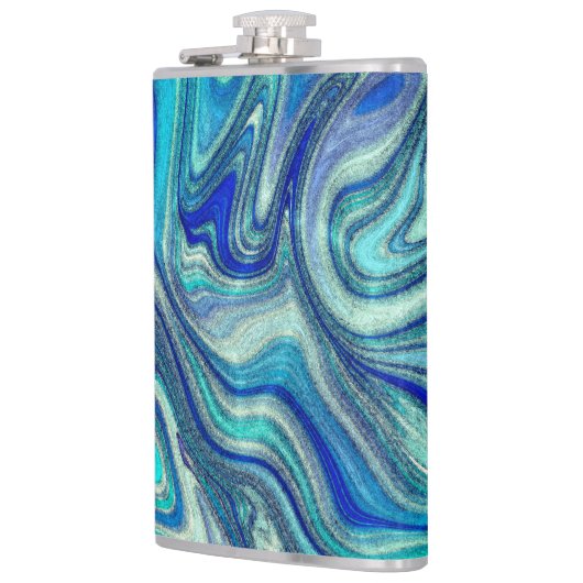 Elegant Aquamarine Paua Rainbow Shell geïnspireerd Heupfles (Links)