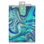 Elegant Aquamarine Paua Rainbow Shell geïnspireerd Heupfles (Achterkant)