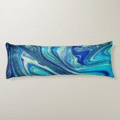 Elegant Aquamarine Paua Rainbow Shell geïnspireerd Lichaamskussen (Achterkant)