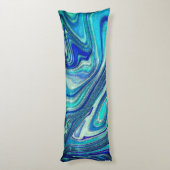 Elegant Aquamarine Paua Rainbow Shell geïnspireerd Lichaamskussen (Achterkant (Verticaal))